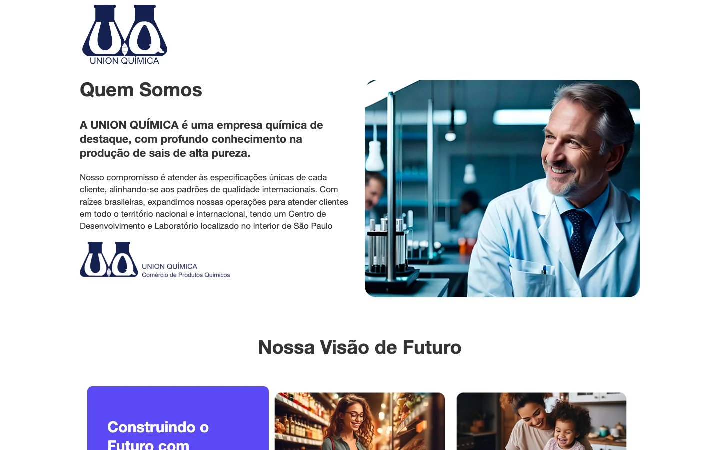 União Química — Portal Institucional para Grande Indústria Farmacêutica